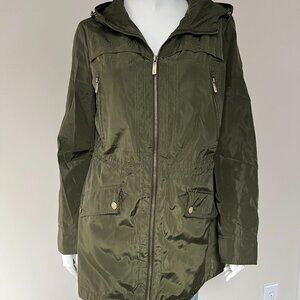 MICHAEL Michael Kors Olive Green Hooded Rain Coat size S